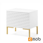 Noptiera LAMMEO alb cu picioare aurii