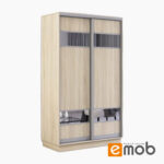 Dulap Fox Sonoma 1.0m – uși glisante din PAL cu elemente din oglindă