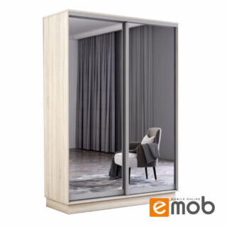 Dulap Fox Sonoma 1.4m – uși glisante din oglindă