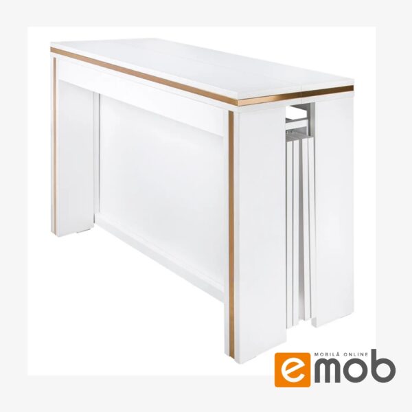 Masă extensibilă CONSOLE 6 în 1 (Alb-Auriu)
