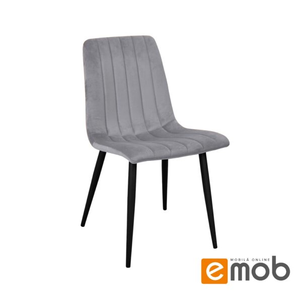 Scaun DC-90P N14 Catifea Light Grey+Black Legs
