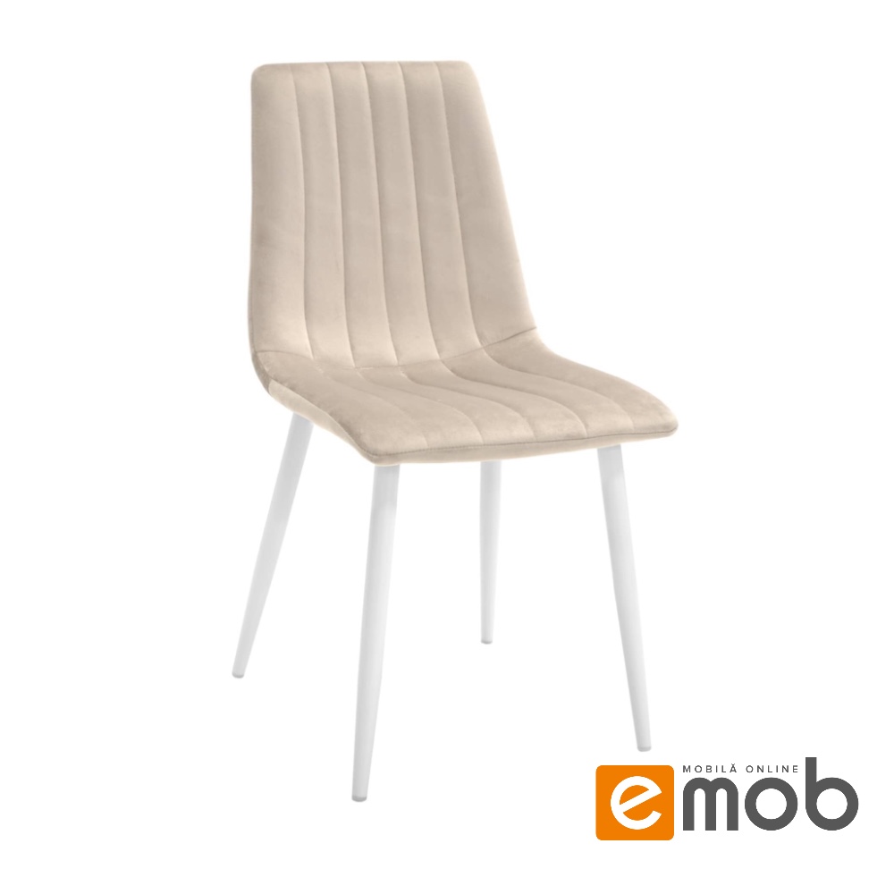 Scaun DC-90P N7 Catifea Capucino+White Legs
