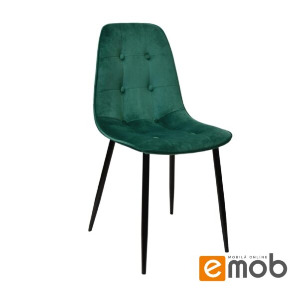 Scaun M-01-3 (Hlr-56) Catifea Green+Black Legs